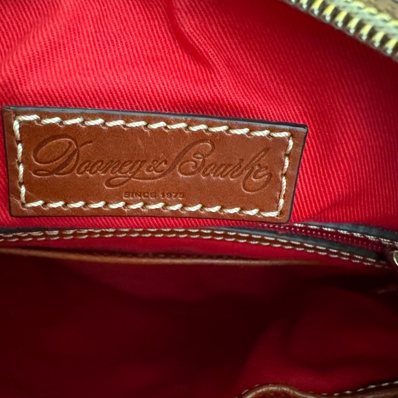 Dooney & Bourke red and cream plaid crossbody. Gently used - Picture 7 of 9